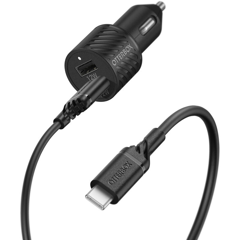 product image 1 - USB-C to USB-A Dual Port Car Charging Kit, 24W Combined 